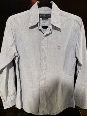 Ralph Lauren Light Blue Oxford Button-Down Shirt with Embroidered Pony